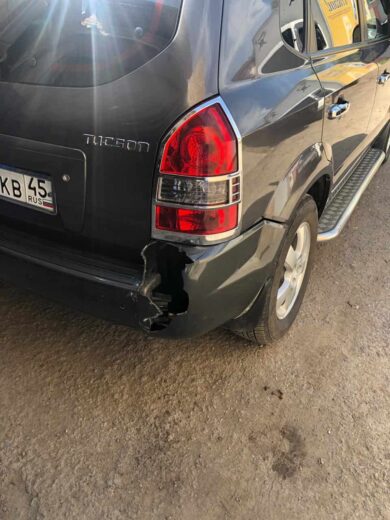 Hyundai ремонт разлома заднего бампера